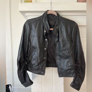 BCBG Maxazria Fitted Leather Jacket